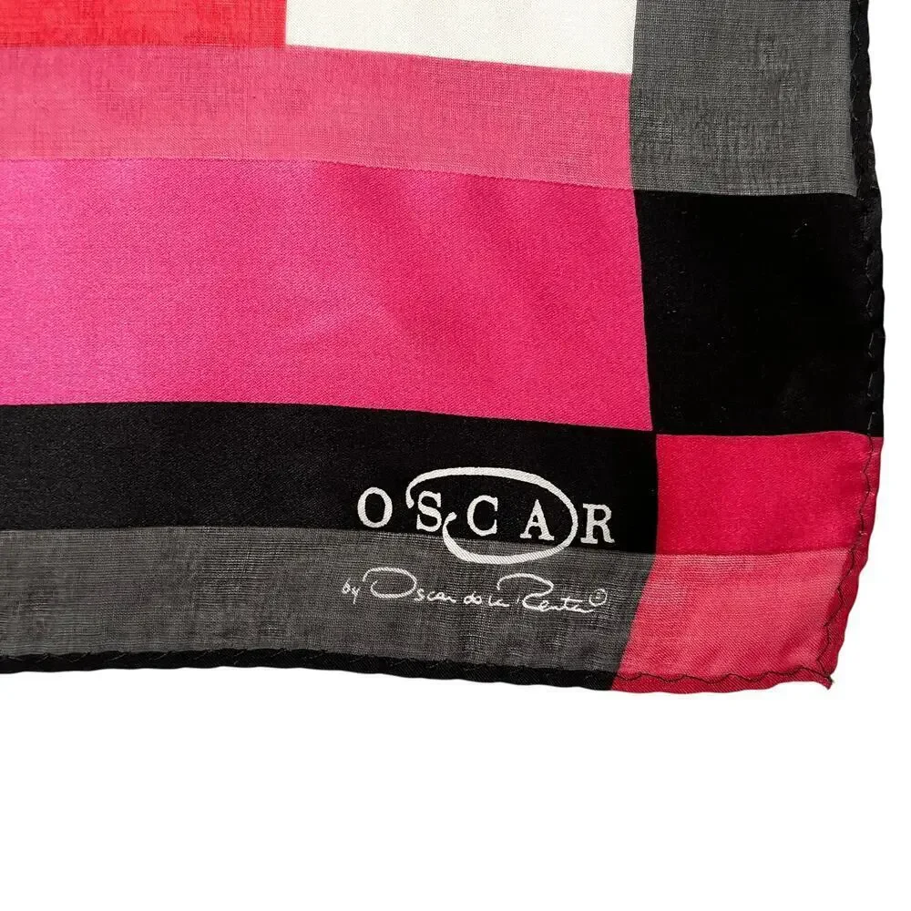 Oscar by Oscar de la Renta Silk Scarf Set: Two Vintage Square Neckerchiefs